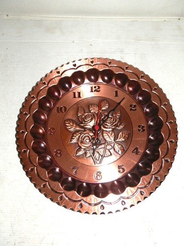 Wall clock copper - shiny, quartz