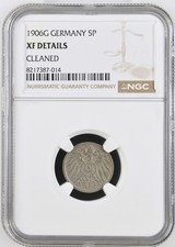 Deutschland 5 Pfennigs 1906 G Wilhelm II type2-small shield NGC XF Detail#N/1/16
