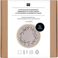 Rico Design Stickpackung: Stick-Set für Ostern, Ø 10 cm, Deko & DIY-Kit, Sticken