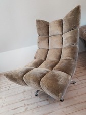 BRETZ Sessel in grauem Samt in tadellosem Zustand - Designklassiker