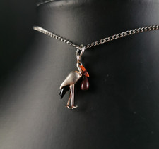 Charms Anhänger Sterlingsilber Storch mit Beutel - Babyglück & Geburt Freude