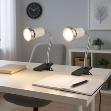 Tischleuchte Leselampe Klemmleuchte Esszimmerlampe Flexo Spot beweglich LED 2x