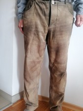 Trachten Lederhose Nappaleder Beige Herren Gr. 52 hochwertige Trachtenmode  Hose
