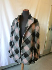 Fashion Highlight Wolljacke rosa grau schwarz kariert gewalkt + Schal Gr. L wNEU