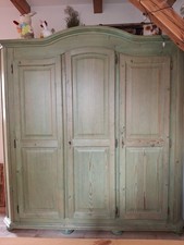 Kleiderschrank, Massivholz Fichte, grün gewachst, IL GIRASOL