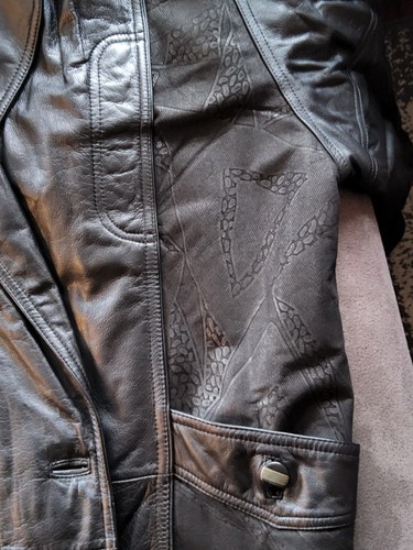 Damenlederjacke lang schwarz - lang,