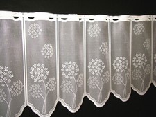 Scheibengardine mit Blumen 3 Breiten Weiß NEU Küche Bistro 45 cm hoch Angebot