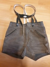 Kinder Lederhose mit Gürtel Edelweiß Gr. 134 Vintage - Oktoberfest - Trachten