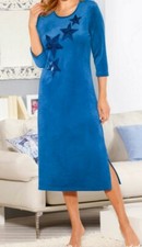 KAFTAN ~ HAUSKLEID ~ KLEID royal-blau PANNESAMT Gr.36/38 NEU