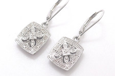 Ohrringe 925 Sterling SILBER silver argent earrings Ohrhänger Diamanten argento