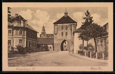 Ansichtskarte Greifenberg i. P., Hohes Tor mit Straßenpartie 