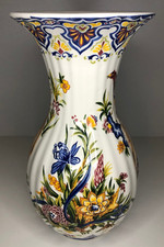 Vintage Fajans Vase Pfau