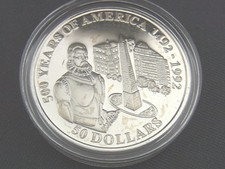 Münze 50 Dollar 500 Years of America 1992 Pedro de Mendoza