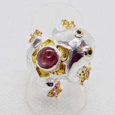 Stern Rubin Pink Saphir Ring