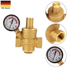 Einstellbar Druckminderer DN15 1/2" Ventil Wasser Druckregler mit Manometer