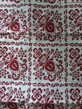 Tischdecke im Landhausstil, Wendetischdecke, rot/weiß,  grün/weiß 108 x 118 cm