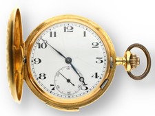 Herren Taschenuhr Minutenrepetition in 3 Deckel 750 Gelbgold