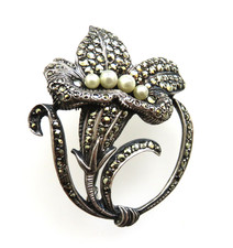 Jugendstil 935 Silber Brosche