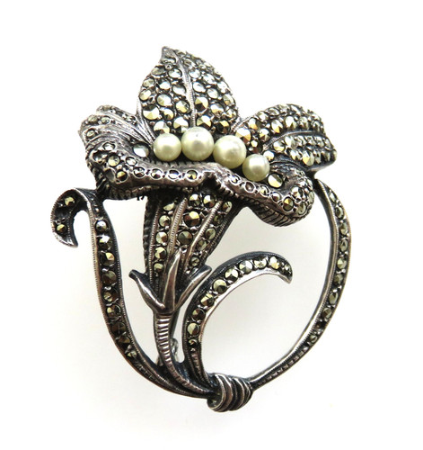 Jugendstil 935 silber brosche - 935,