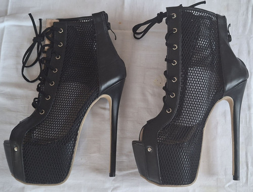 Leder netz heel schwarz hoher - leder,