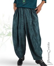 LAGENLOOK Ballon-Hose Winter Cord meergrün petrol XL-XXL-XXXL 46 48 50 52 54 56