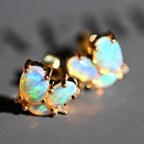 Opal ohrstecker mit - mit, diamanten