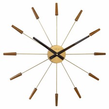 Wanduhr Plug Inn Walnuss Holz