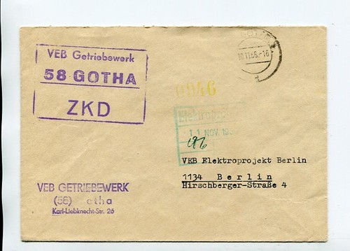 Ddr dienst zkd brief gotha - ddr,