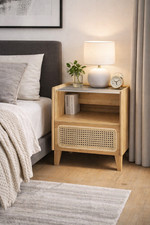 Navaris Nachttisch Rattan mit