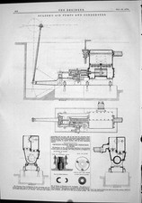 Alte 1874 Schlummer Luftpumpen Kondensatoren Kirche Patent Kolbenstange Verpackung viktorianisch
