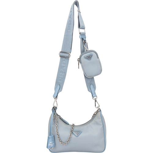 Prada blue nylon triangle - blue,