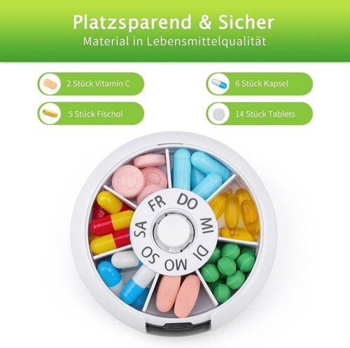 Tage blaue runde pillendose - 7,