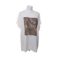 Amisu, Top, Größe: XL, Weiß/Braun/Gold, Elasthan/Viskose, Print, Damen -dZU