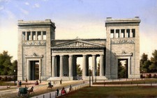 München Propyläen Original Lithografie 1840