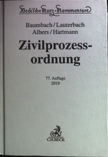 Zivilprozessordnung : mit FamFG, GVG und anderen Nebengesetzen. Baumbach, Adolf,