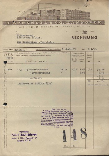 Hannover rechnung 1938 - rechnung,