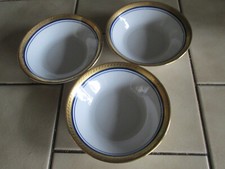 Porzellan 3 Schälchen Winterling Schwarzenbach neuwertig mit Gold/Blau-Bordüre