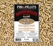 PINI Hartholzpellets 100% Buche № 5 BBQ Beech 15 Kg Grillpellets zum Grillen Räu