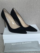 Manolo Blahnik BB 105 Pumps schwarz Wildleder Velours 41