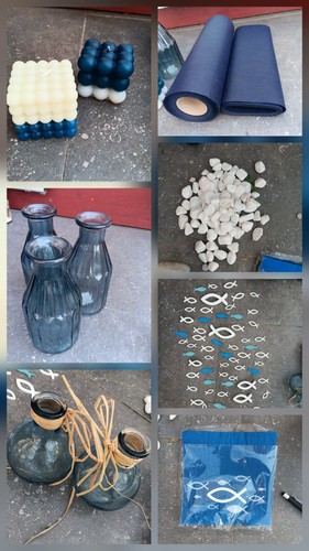 Tischdeko taufe set - set, fisch