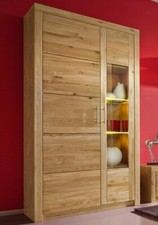 Vitrine Schrank Vitrinenschrank Regal wildeiche teilmassiv geölt