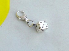 Charms Anhänger *3D WÜRFEL* Charm Zahlenwürfel Spiel Glücksbringer Armband Kette