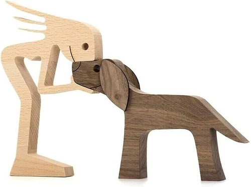Holzstatue welpen - holzstatue,