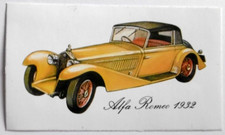 Werbe-Aufkleber Alfa Romeo 1932 Oldtimer Cabrio Typ 8C Monza