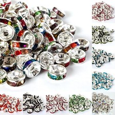 Strass Rondelle Zwischenperlen Spacer Rhinestone Rondell RUND 6mm 20 Stück