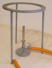 Bunsenbrenner + Bunsenbrennerständer Schule Labor Luft- + Gaszufuhr regelbar