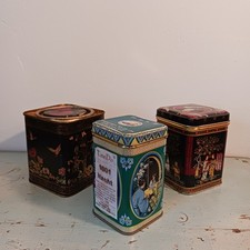 Teedosen 3 Blechdosen für losen Tee Konvolut kleine vintage Teedosen Stülpdeckel