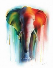 Wasserfarben Elefant Miniprint