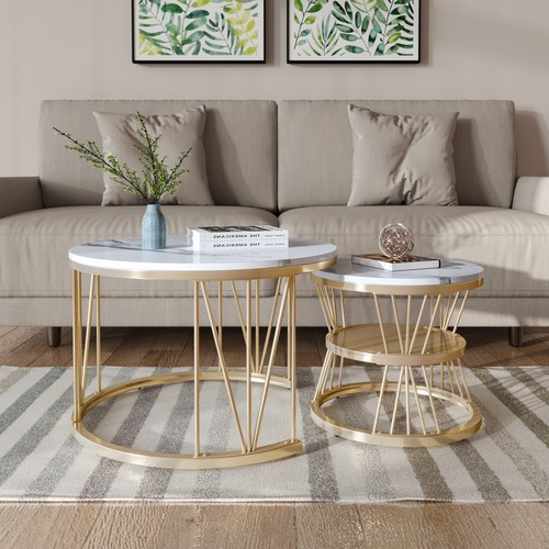 2er set couchtisch marmor - couchtisch,