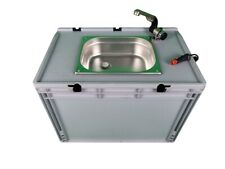 12 V mobile Spüle Spülbecken Handwaschbecken autark Camping Gastro in Eurobox